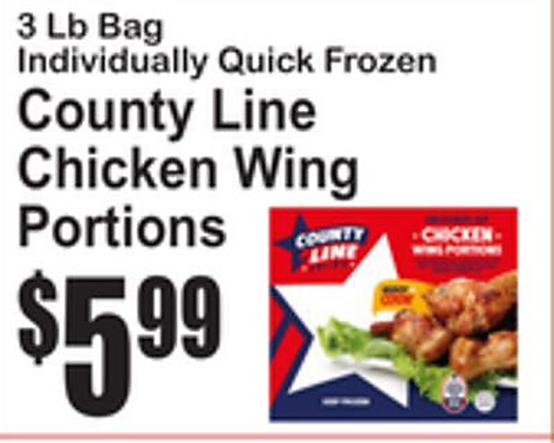 County Line Chicken Wing Portions - Superfresh weekly ad deal