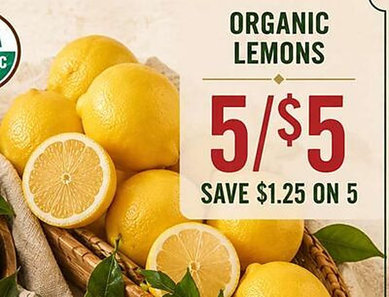ORGANIC LEMONS - Earth Fare weekly ad deal