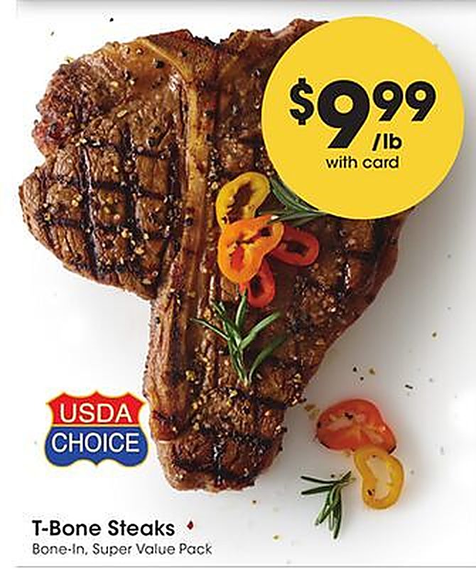 T-Bone Steaks - Smith's Food and Drug weekly ad deal