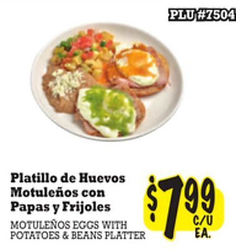 MOTULEÑOS EGGS WITH POTATOES & BEANS PLATTER - La Michoacana Meat Market weekly ad deal