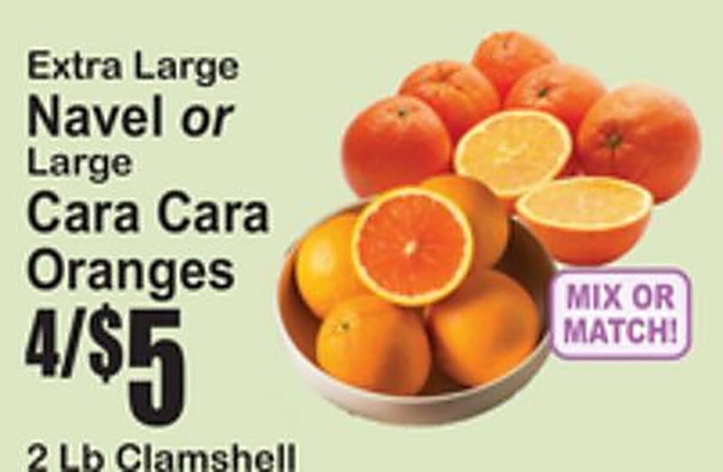 Extra Large Navel or Large Cara Cara Oranges - Superfresh weekly ad deal