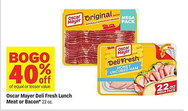 Oscar Mayer Deli Fresh Lunch Meat or Bacon