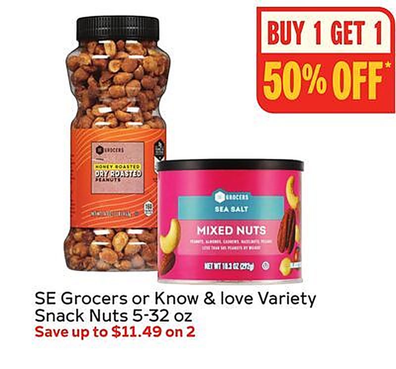 SE Grocers or Know & love Variety Snack Nuts