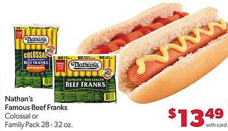 Nathan's Famous Beef Franks - Family Fare weekly ad deal