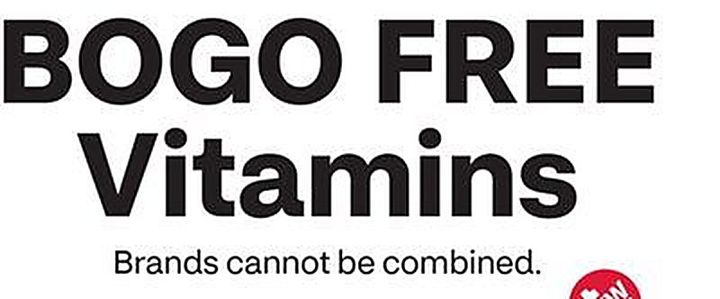 FREE Vitamins. Brands cannot be combined.