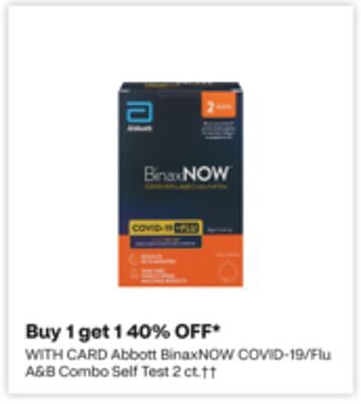 Abbott BinaxNOW COVID-19/Flu A&B Combo Self Test 2 ct.††