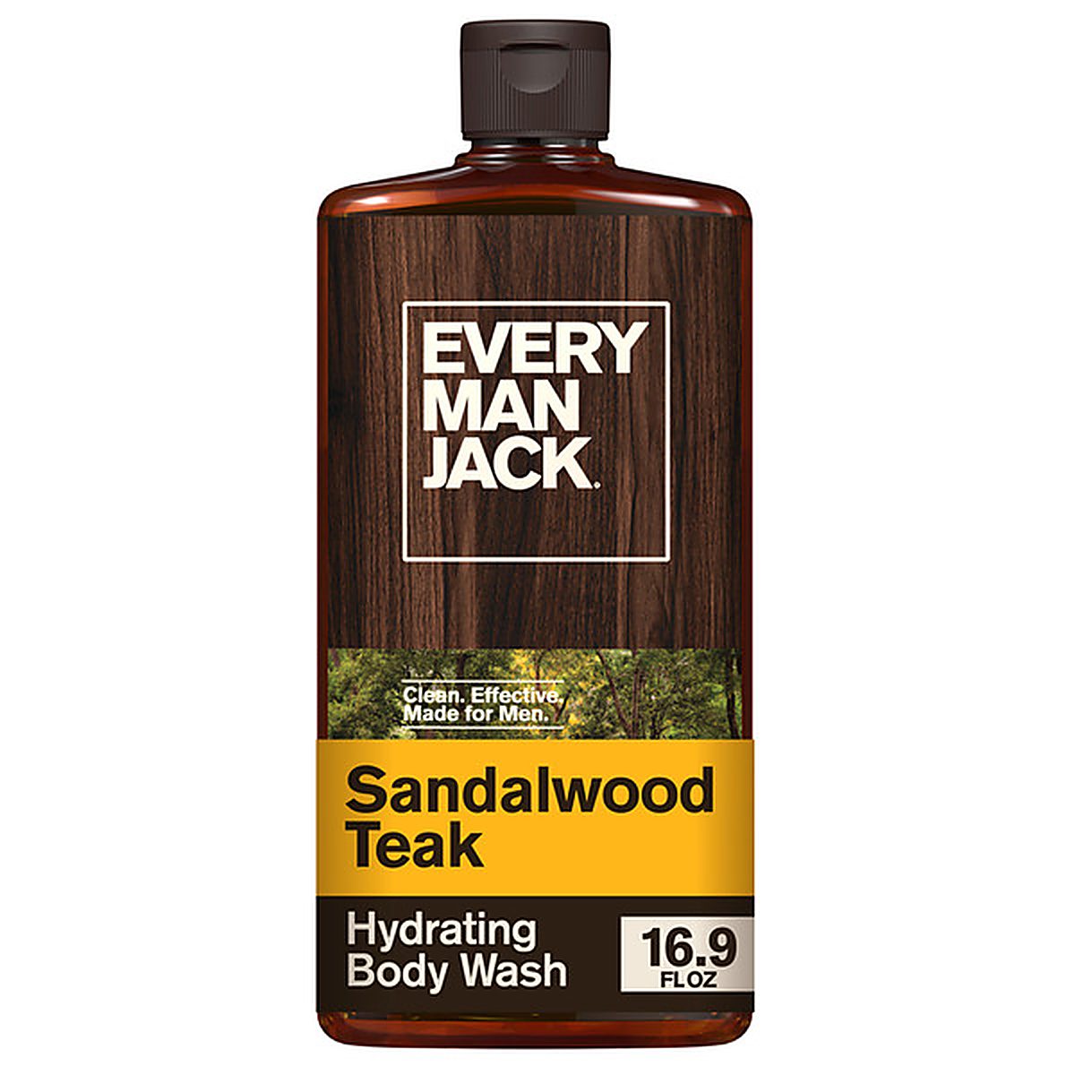 Every Man Jack Sandalwood Teak Hydrating Body Wash for Men, Naturally Derived, 16.9 fl. oz