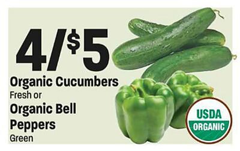 Organic Cucumbers Fresh or Organic Bell Peppers Green - Lees Marketplace weekly ad deal