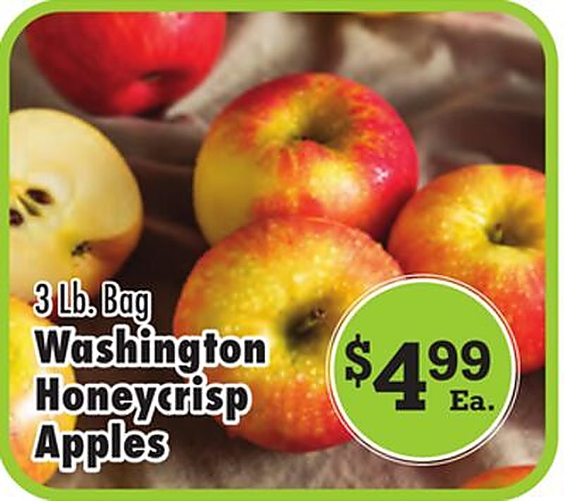 3 Lb. Bag Washington Honeycrisp Apples - Superlo Foods weekly ad deal
