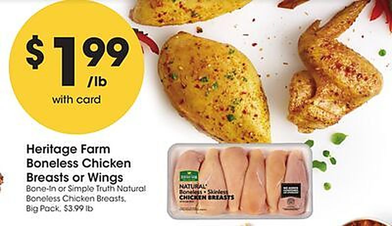 Heritage Farm Boneless Chicken Breasts or Wings - Dillons weekly ad deal