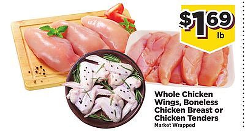 Whole Chicken Wings, Boneless Chicken Breast or Chicken Tenders - Food town Texas weekly ad deal