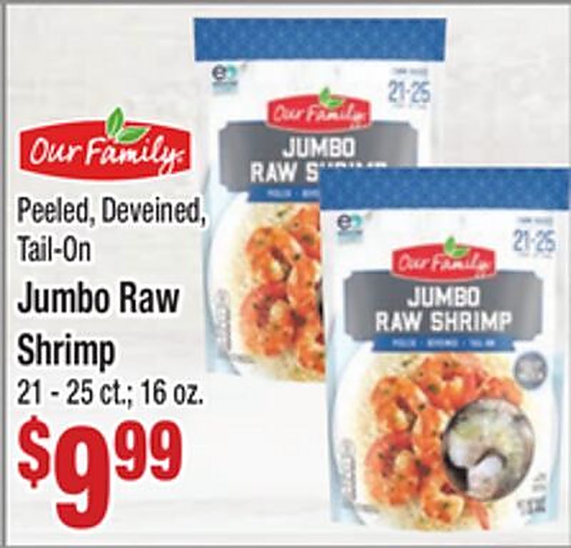 Peeled, Deveined, Tail-On Jumbo Raw Shrimp - Food Pride Market weekly ad deal
