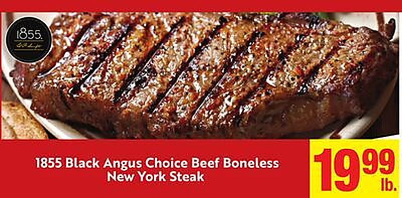 1855 Black Angus Choice Beef Boneless New York Steak - Save Mart weekly ad deal