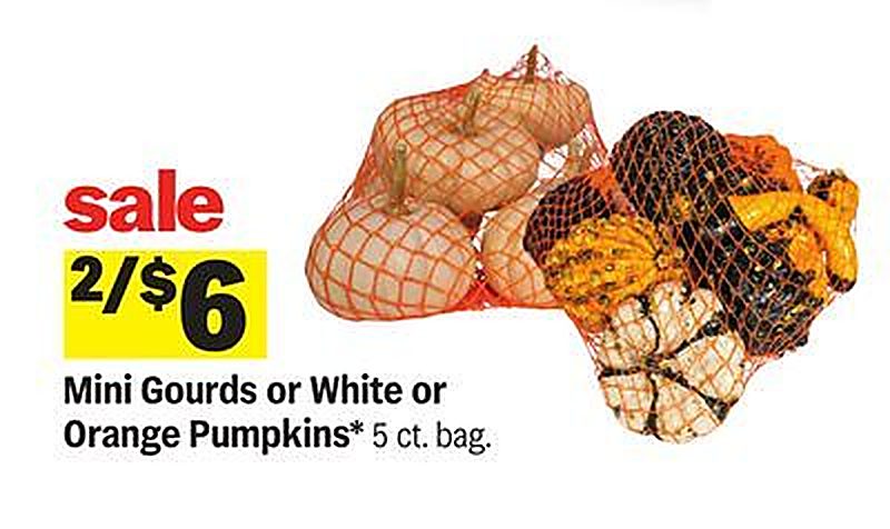 Mini Gourds or White or Orange Pumpkins* - Meijer weekly ad deal