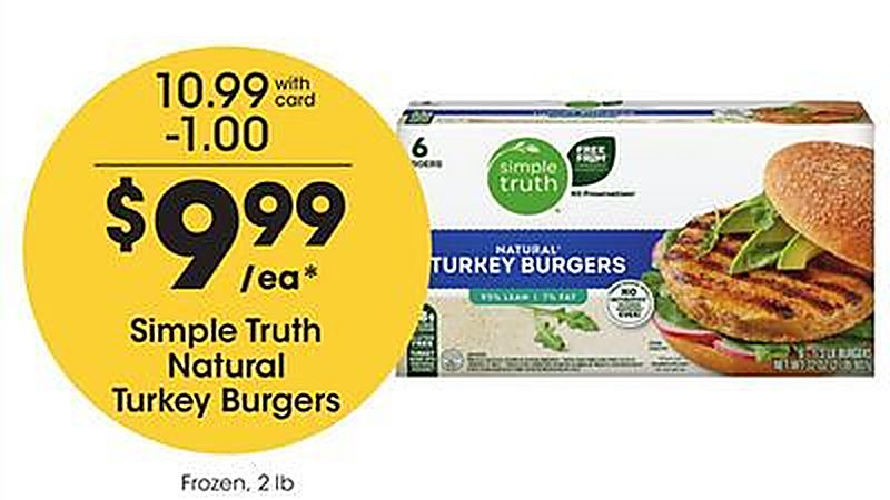 Simple Truth Natural Turkey Burgers - Marianos weekly ad deal