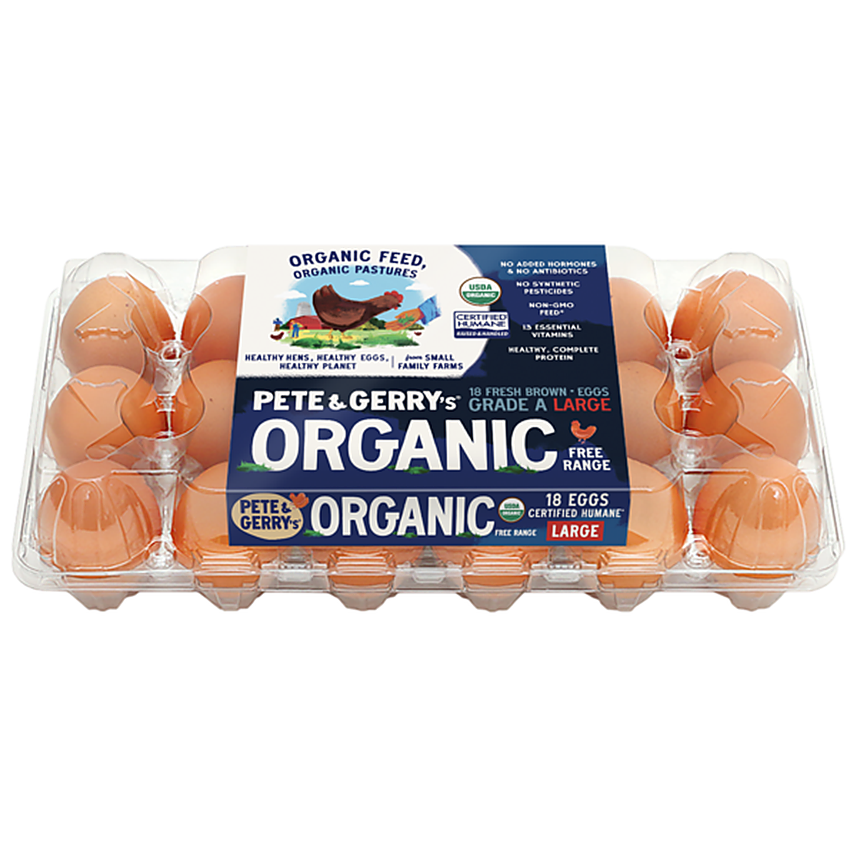Pete & Gerry's Eggs, Organic, Brown, Free Range, Large
