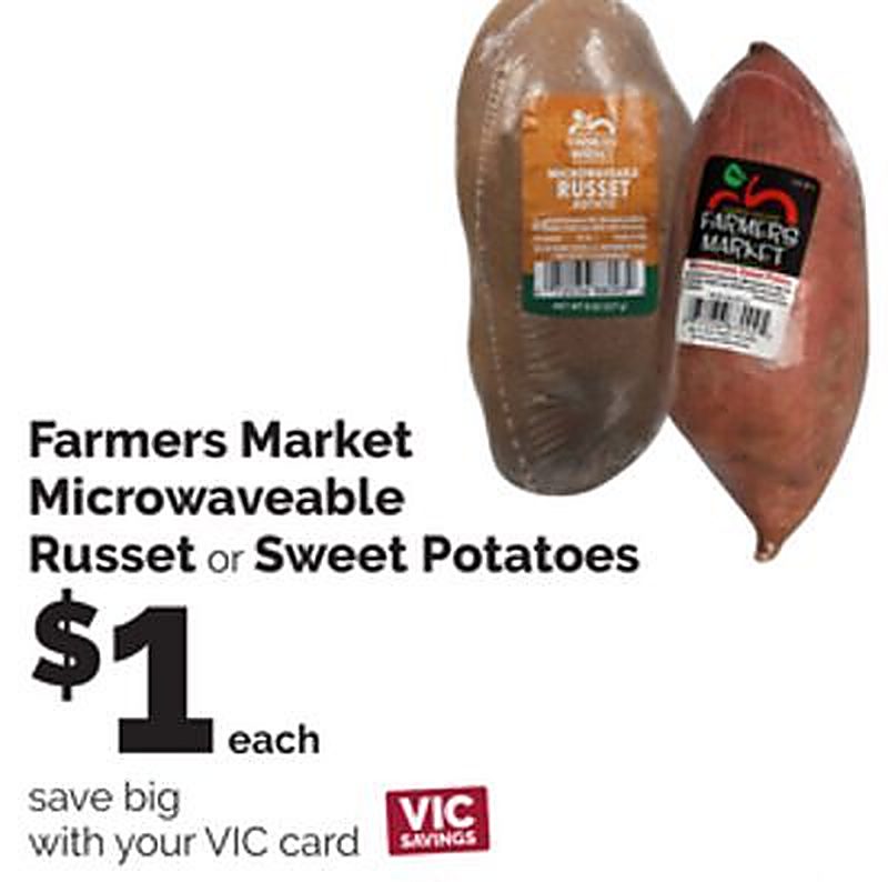 Farmers Market Microwaveable Russet or Sweet Potatoes - Harris Teeter weekly ad deal