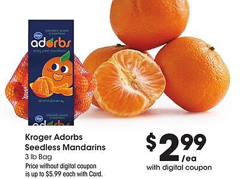 Kroger Adorbs Seedless Mandarins - King Soopers weekly ad deal