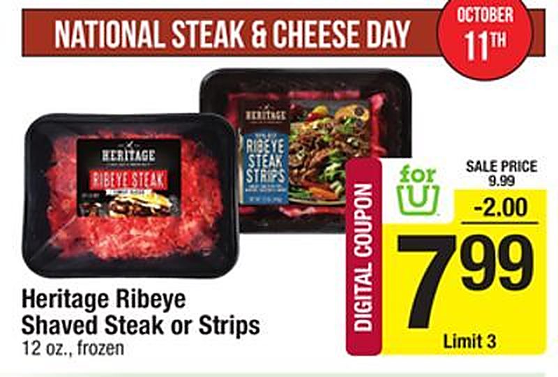 Heritage Ribeye Shaved Steak or Strips - Star Market weekly ad deal