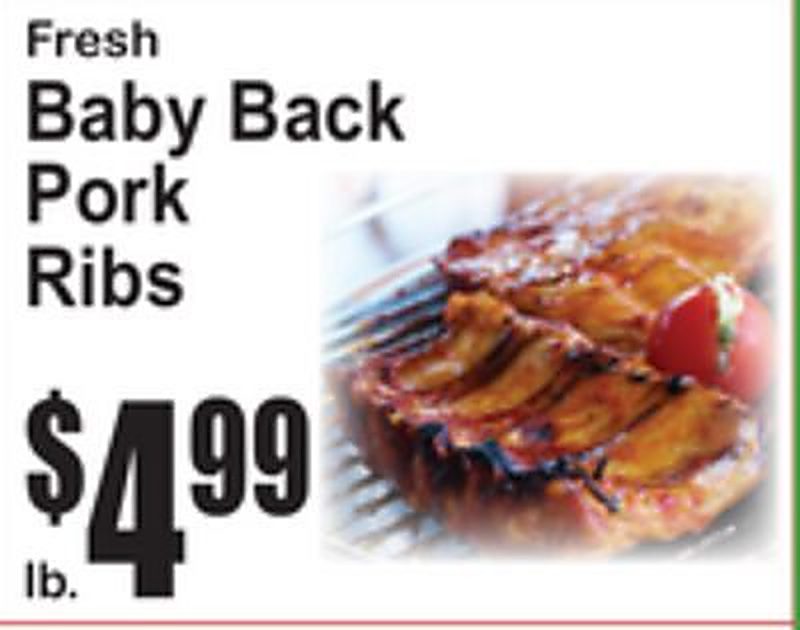 Fresh Baby Back Pork Ribs - Superfresh weekly ad deal