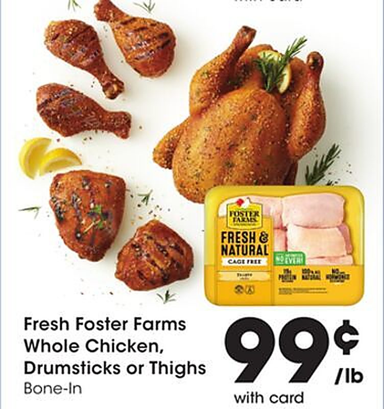 Fresh Foster Farms Whole Chicken, Drumsticks or Thighs - Fry's Food Stores weekly ad deal