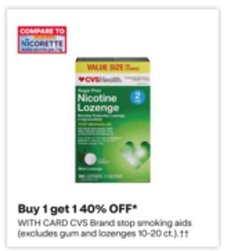CVS Brand stop smoking aids (excludes gum and lozenges 10-20 ct.).†