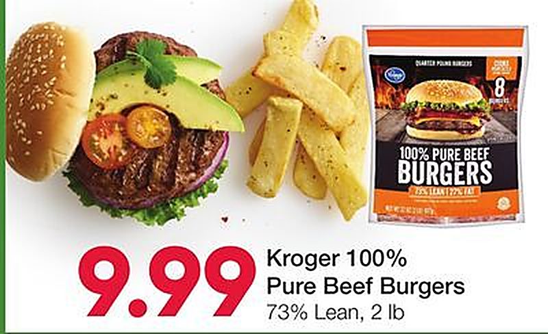 Kroger 100% Pure Beef Burgers - Ruler Foods weekly ad deal