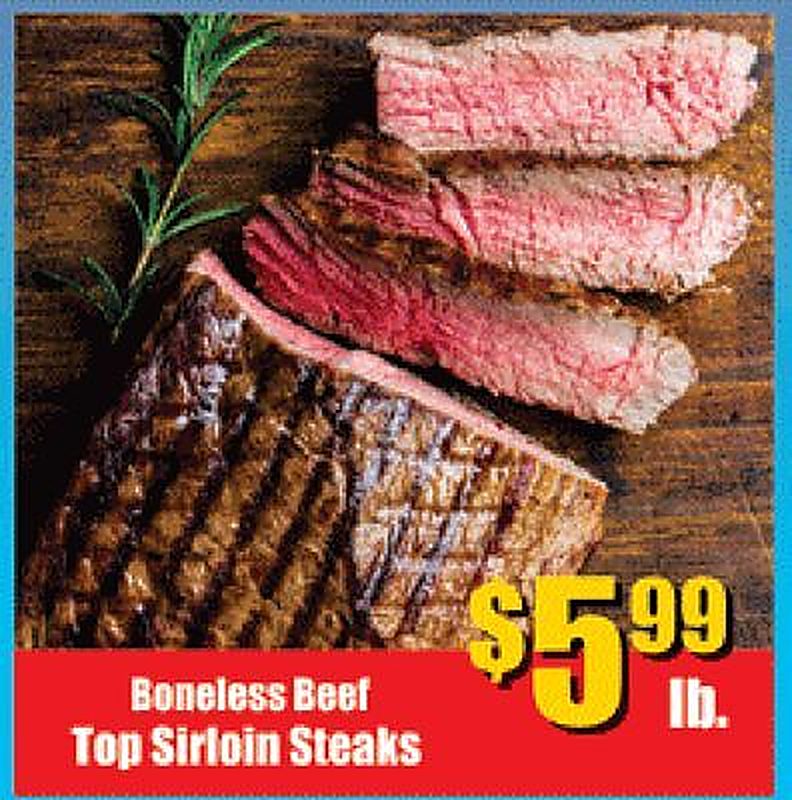 Boneless Beef Top Sirloin Steaks - Reams weekly ad deal