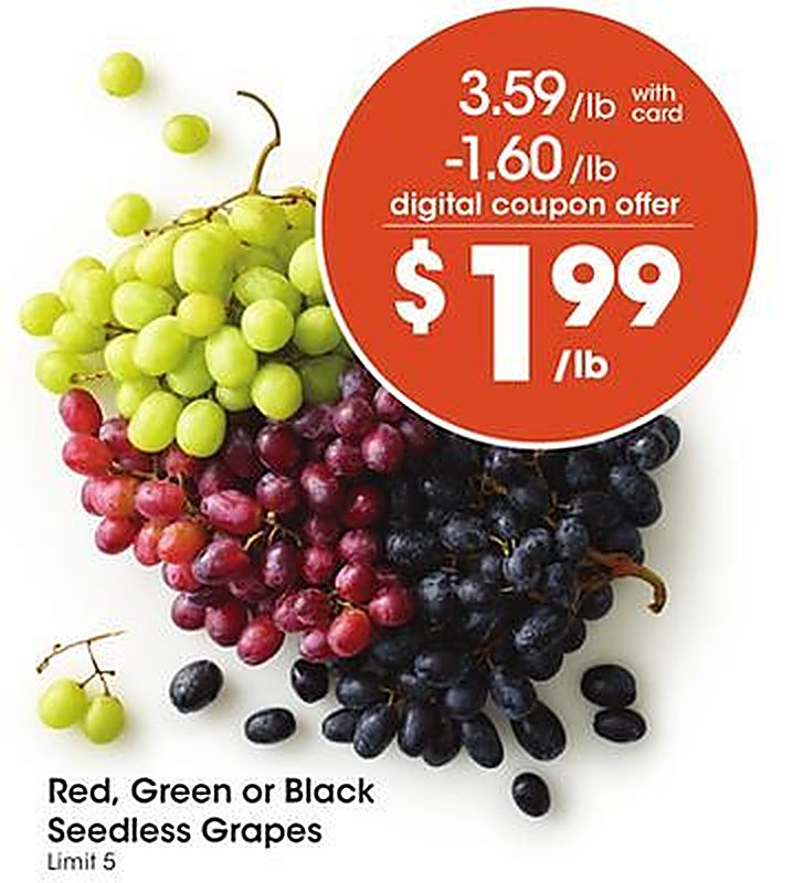 Red, Green or Black Seedless Grapes - Marianos weekly ad deal