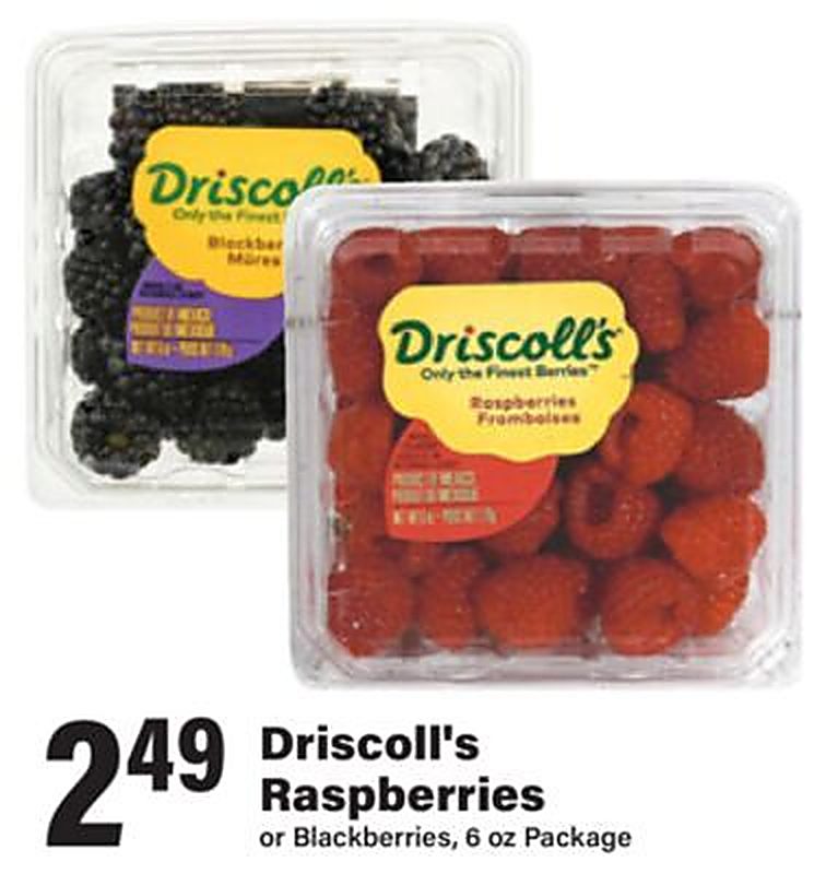 Driscoll's Raspberries or Blackberries - Big Y weekly ad deal