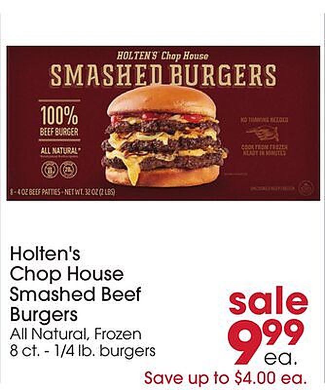 Holten's Chop House Smashed Beef Burgers - Giant Eagle weekly ad deal