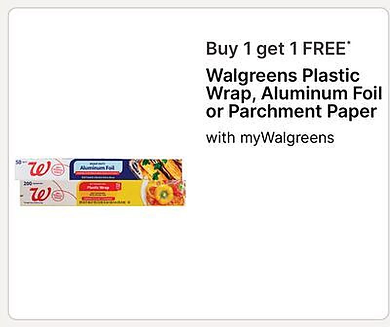 Walgreens Plastic Wrap, Aluminum Foil or Parchment Paper
