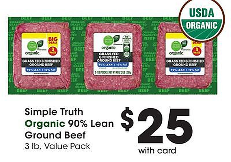 Simple Truth Organic 90% Lean Ground Beef - Ralphs weekly ad deal