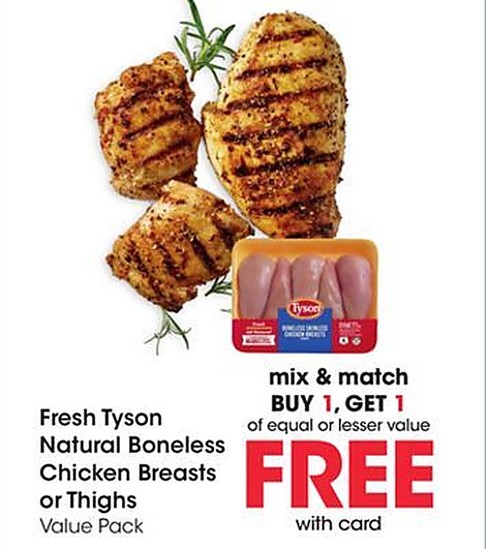 Fresh Tyson Natural Boneless Chicken Breasts or Thighs Value Pack