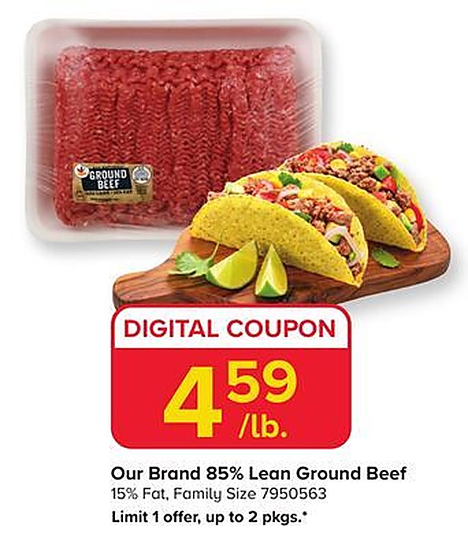 Our Brand 85% Lean Ground Beef - Giant Food Stores weekly ad deal