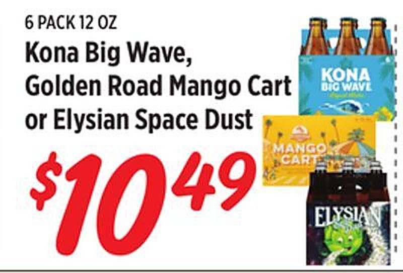 Kona Big Wave, Golden Road Mango Cart or Elysian Space Dust - Rouses Markets weekly ad deal