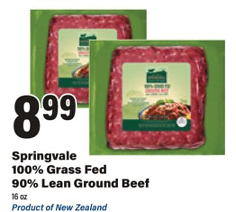 Springvale 100% Grass Fed 90% Lean Ground Beef - Big Y weekly ad deal