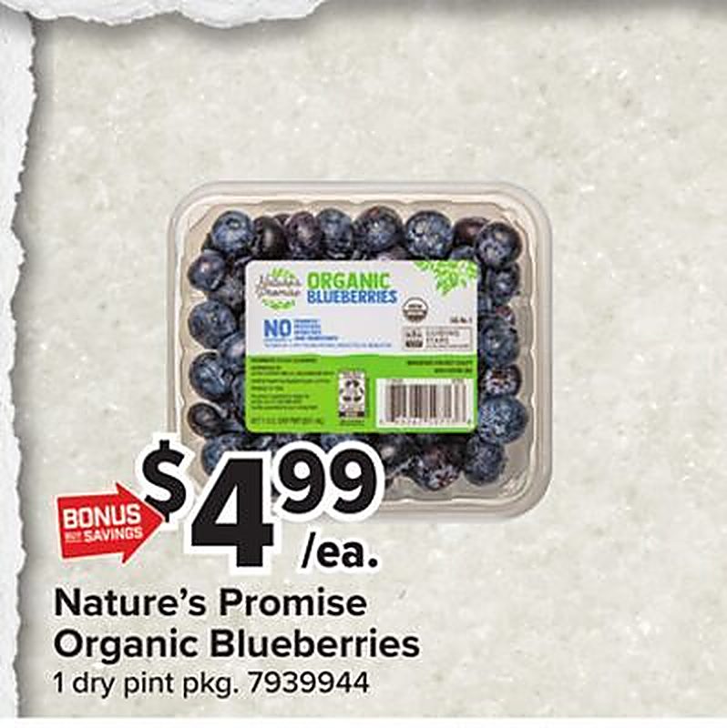 Nature's Promise Organic Blueberries - Giant Food weekly ad deal