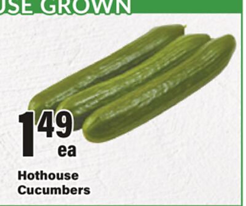 HOthouse Cucumbers - Big Y weekly ad deal
