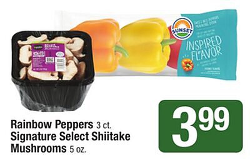 Rainbow Peppers 3 ct. Signature Select Shiitake Mushrooms 5 oz. - Star Market weekly ad deal
