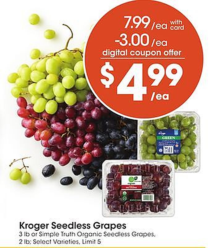 Kroger Seedless Grapes - Marianos weekly ad deal