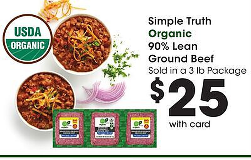 Simple Truth Organic 90% Lean Ground Beef - Fred Meyer weekly ad deal