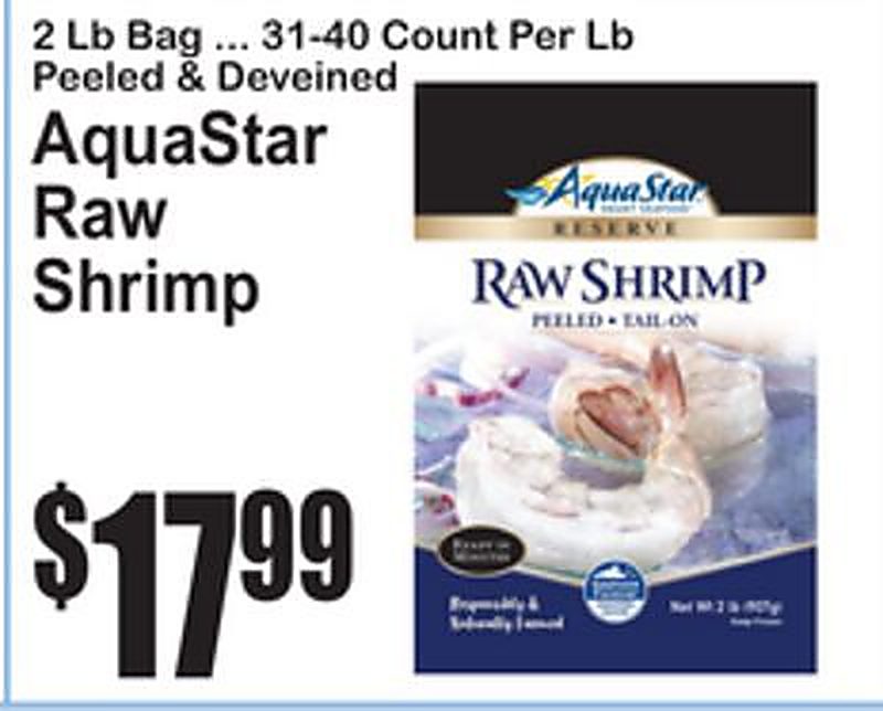 AquaStar Raw Shrimp - Superfresh weekly ad deal