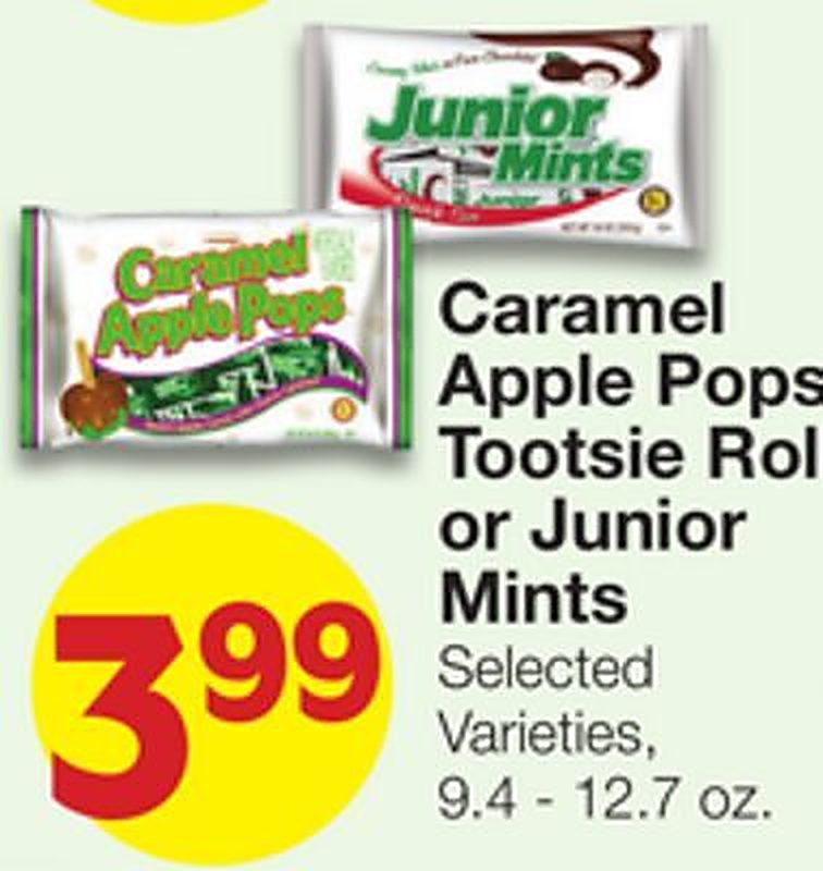 Caramel Apple Pops Tootsie Roll or Junior Mints - Market Street weekly ad deal