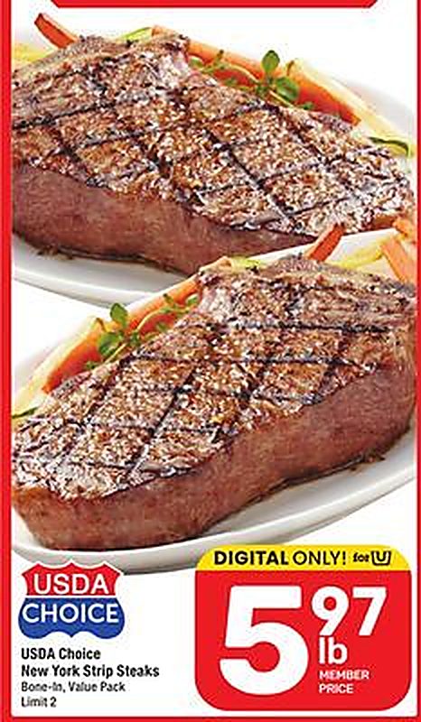 USDA Choice New York Strip Steaks - Tom Thumb weekly ad deal