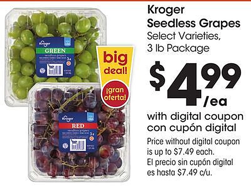 Kroger Seedless Grapes - Foods Co weekly ad deal