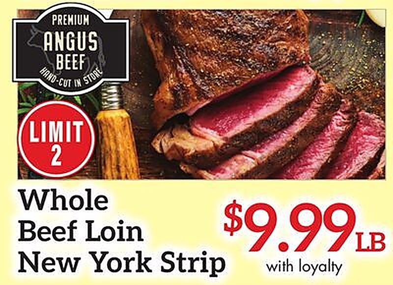 Whole Beef Loin New York Strip - Remke Markets weekly ad deal