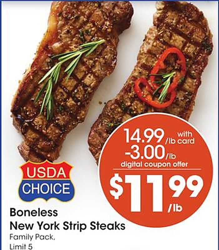 Boneless New York Strip Steaks - JayC Food Stores weekly ad deal