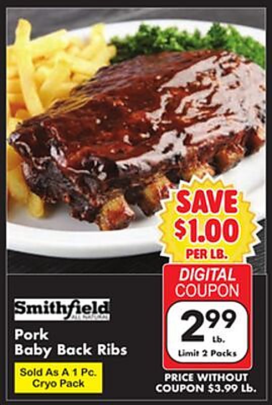 Smithfield Pork Baby Back Ribs - Fairplay Foods weekly ad deal