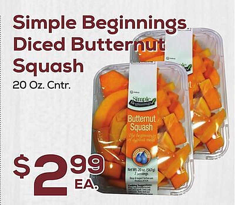 Simple Beginnings Diced Butternut Squash - DeCicco & Sons weekly ad deal